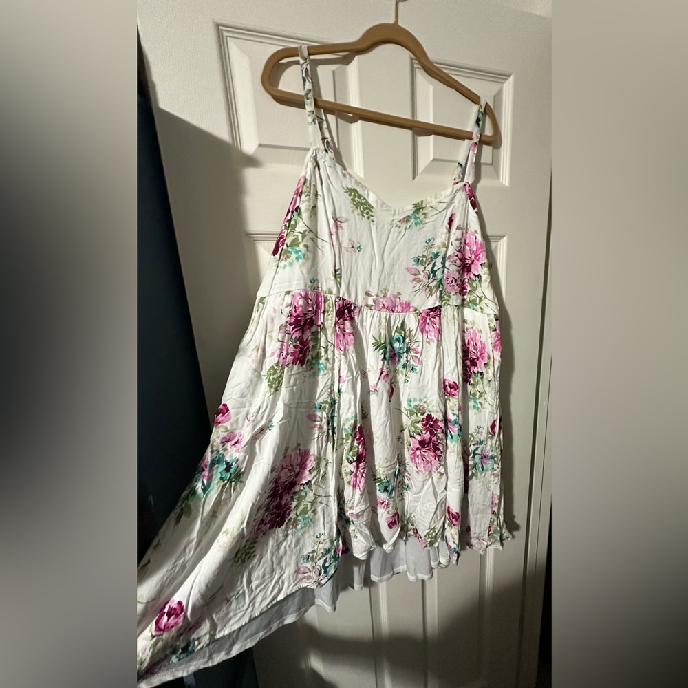 Torrid White and Pink Floral mini dress